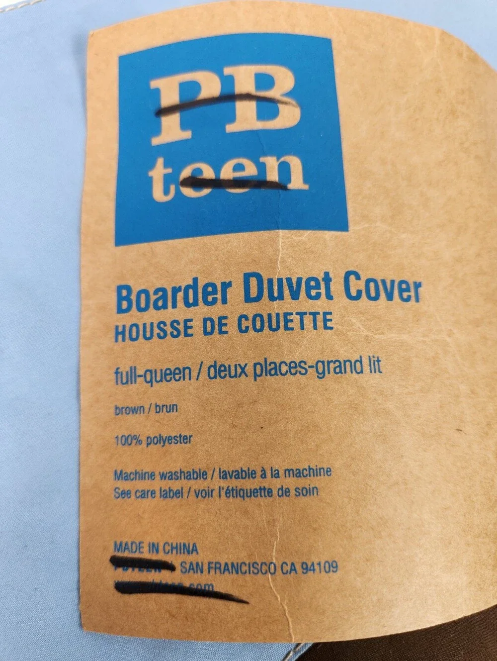 Pottery Barn Teen Boarder Duvet Cover Sz F/Q Explore Adventure NOS Surfing
